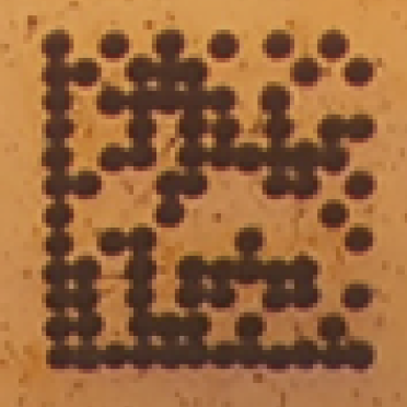 2D Barcode thin copper engraving